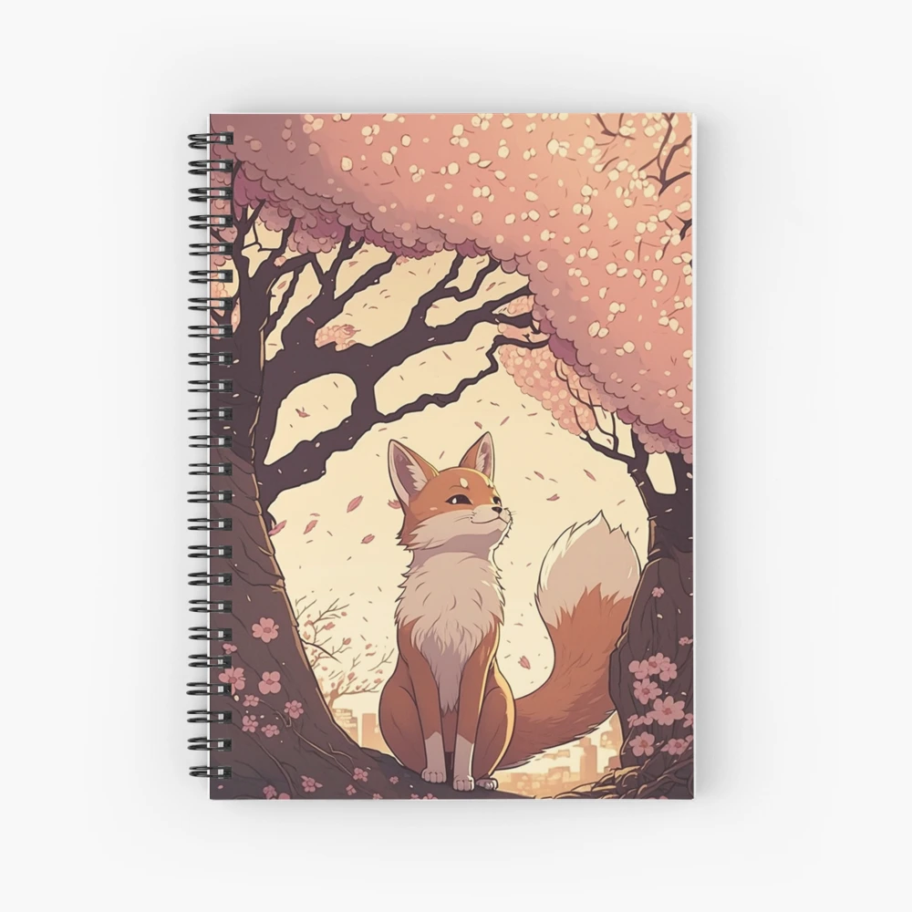 Hard Cover Journal Anime Notebook Ruled Animal Journal, Fox Guide Notebook  