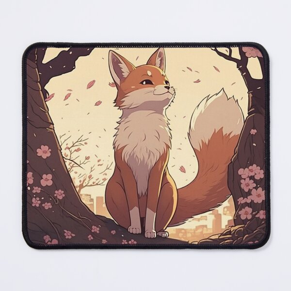 Item preview, Fox under a Sakura tree, anime style designed and sold by EmeraldeaArt.