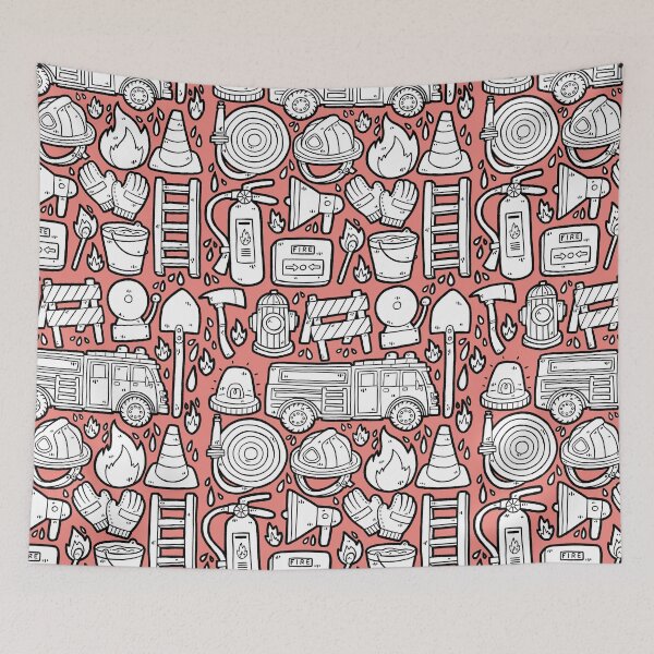 Item preview, Fire Department Doodles Fire Truck Firefighter designed and sold by voidea.