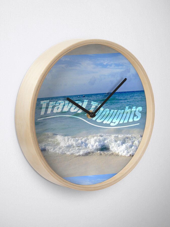 Alternate view of Travel Thoughts' logo Clock