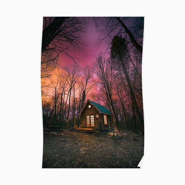 Maple Leaf Cabin Sunsets Poster