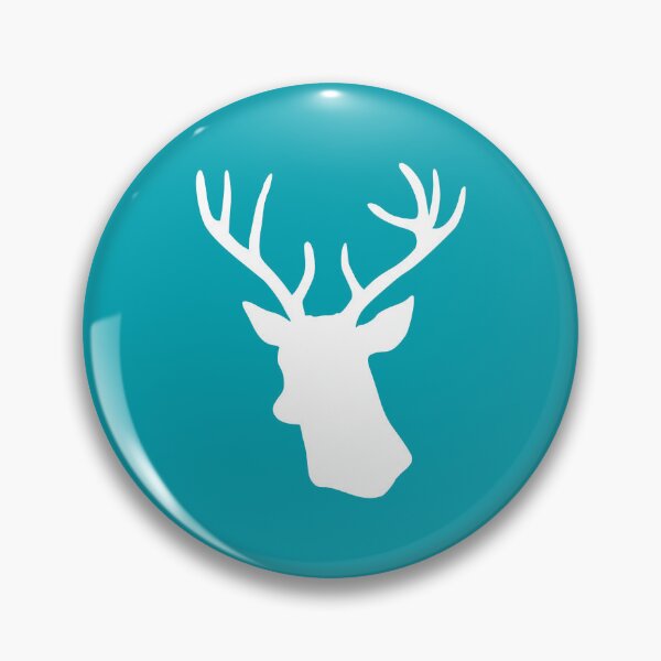 Item preview, Turquoise Stag Deer Head Silhouette - Teal Reindeer designed and sold by inspirationzgal.