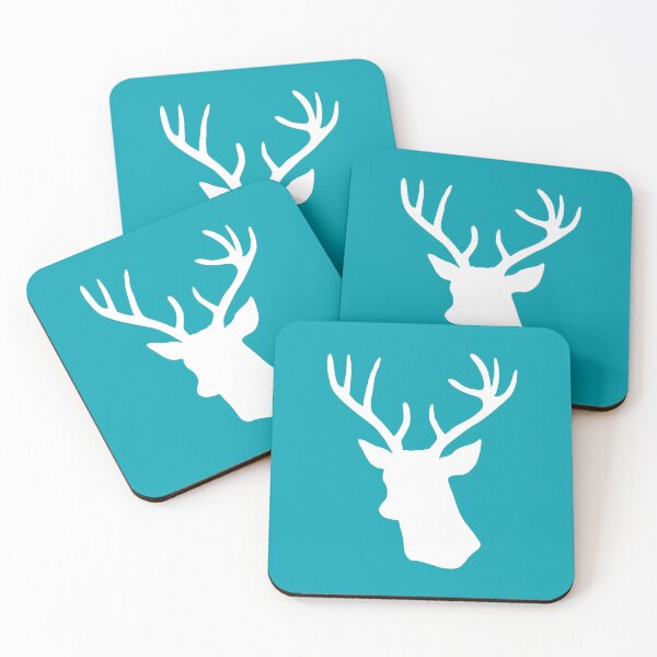 Item preview, Turquoise Stag Deer Head Silhouette - Teal Reindeer designed and sold by inspirationzgal.