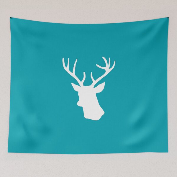 Item preview, Turquoise Stag Deer Head Silhouette - Teal Reindeer designed and sold by inspirationzgal.