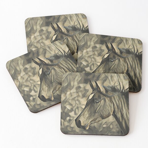 Item preview, Portrait of a thoroughbred horse – monochrome mood designed and sold by NickoPrints.