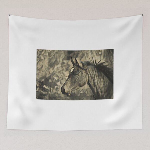 Item preview, Portrait of a thoroughbred horse – monochrome mood designed and sold by NickoPrints.