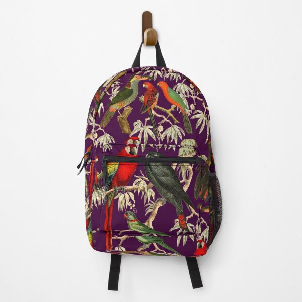 Item preview, Colorful Parrot and Tropical Bird Print - Purple designed and sold by CharlieCreates.