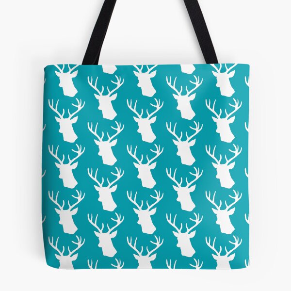 Item preview, Turquoise Deer Head Silhouette - Teal Reindeer Stag designed and sold by inspirationzgal.