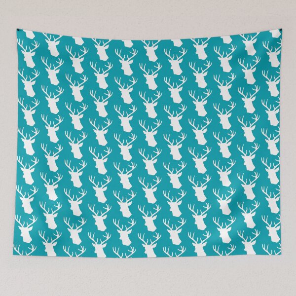 Item preview, Turquoise Deer Head Silhouette - Teal Reindeer Stag designed and sold by inspirationzgal.