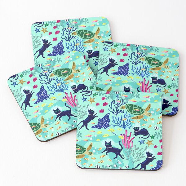 Item preview, Feline Seabed Exploration - Aqua designed and sold by TigaTiga.