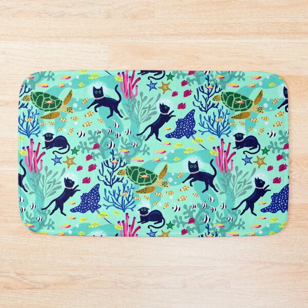 Item preview, Feline Seabed Exploration - Aqua designed and sold by TigaTiga.