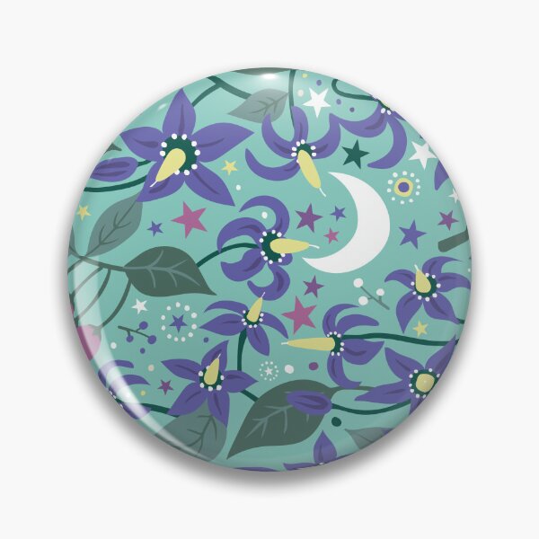 Item preview, Bittersweet Nightshade - Sky blue and Pink - floral pattern of this poisonous plant - Cecca Designs designed and sold by Cecca-Designs.