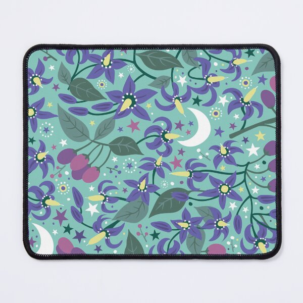 Item preview, Bittersweet Nightshade - Sky blue and Pink - floral pattern of this poisonous plant - Cecca Designs designed and sold by Cecca-Designs.