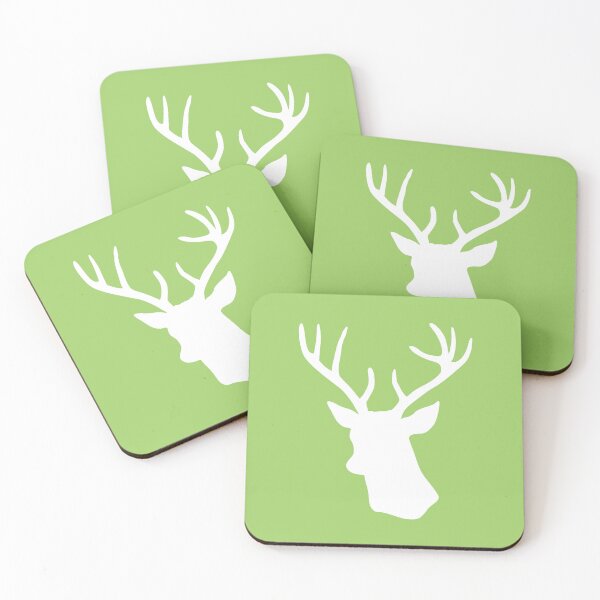 Item preview, Green Stag Deer Head Silhouette - Lime Reindeer designed and sold by inspirationzgal.