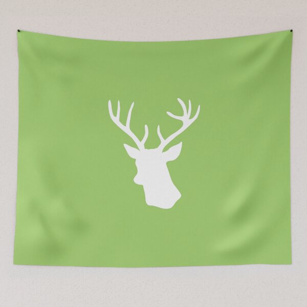 Item preview, Green Stag Deer Head Silhouette - Lime Reindeer designed and sold by inspirationzgal.