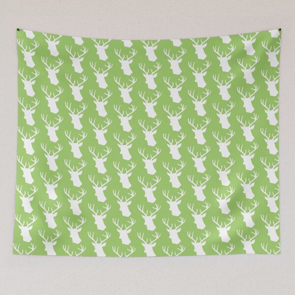 Item preview, Green Deer Head Silhouette - Lime Reindeer Stag designed and sold by inspirationzgal.