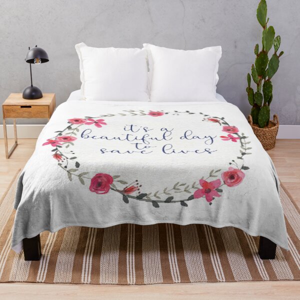 Item preview, Its a Beautiful Day to Save Lives Floral Wreath designed and sold by annmariestowe.