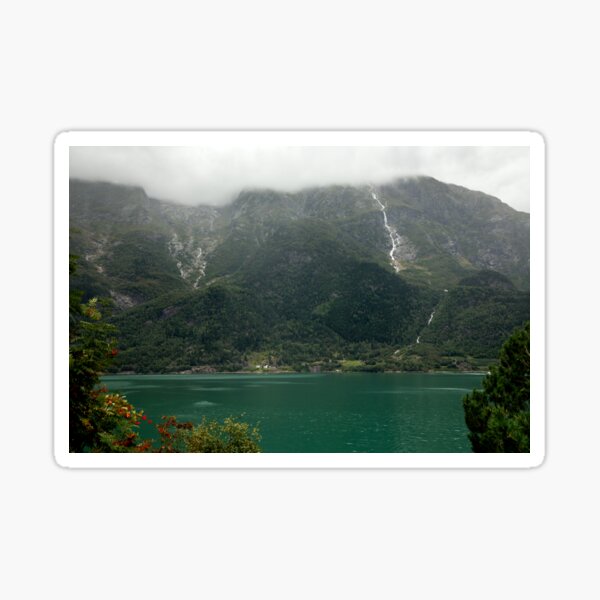 Wildlife, landscape, moutains, lake in Norway Sticker