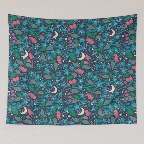 Item preview, Bittersweet Nightshade - Periwinkle blue and Pink - floral pattern of this poisonous plant - Cecca Designs designed and sold by Cecca-Designs.