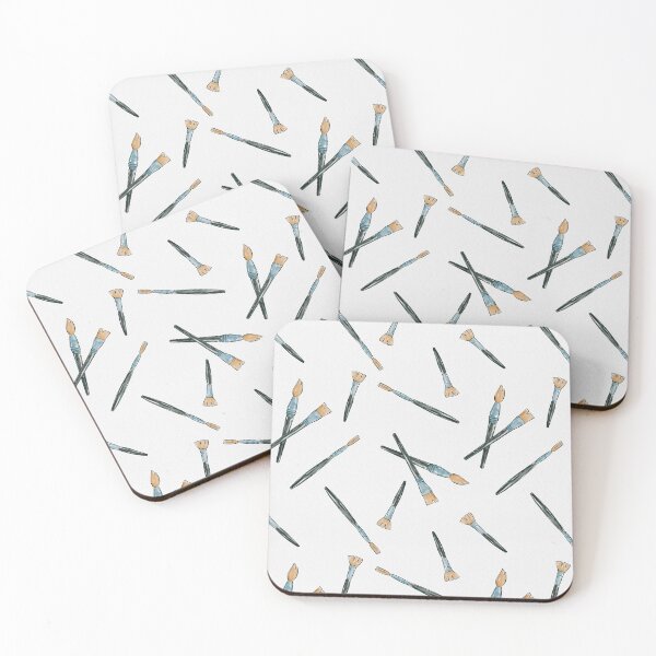 Item preview, Watercolor Paints Brushes Pattern designed and sold by Farissa Designs.