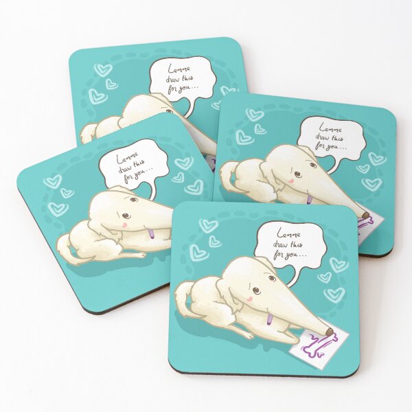 Item preview, Borzoi Dog Drawing Bone on a Paper designed and sold by Khotekmei.