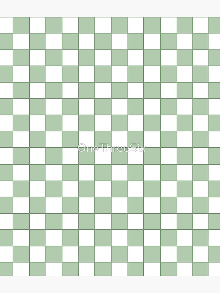 Sage Green and White, Grid, Mosaic, Checkerboard | Sticker