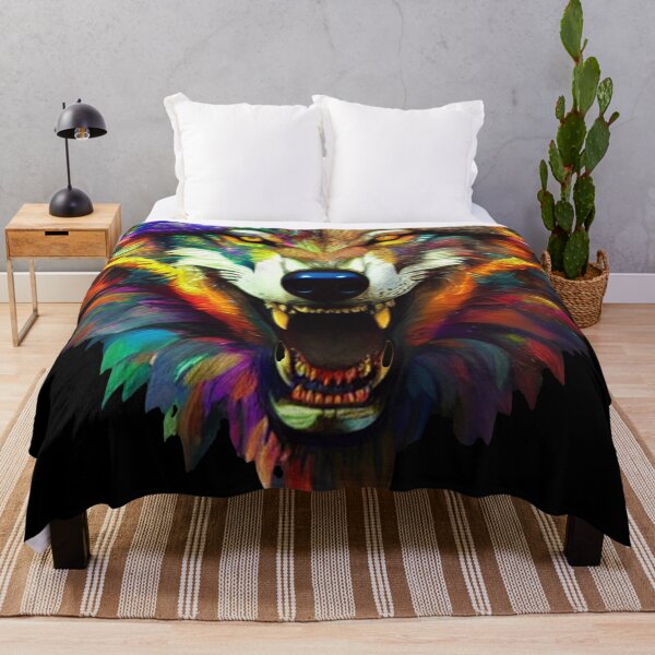 Item preview, Beautiful colorful wolf design designed and sold by kispixart.