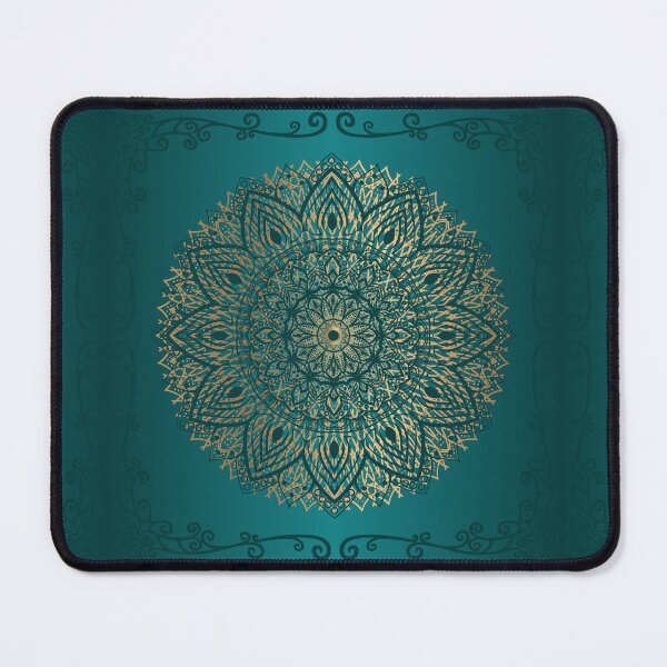 Item preview, Vintage Mandala / Faded Emerald Teal Gradient Mandala Luxury Pattern designed and sold by SoccaTamam.