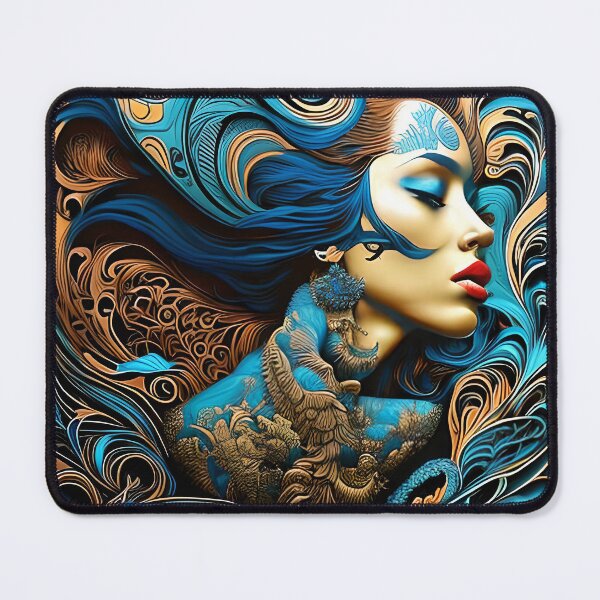 Item preview, Electric Blue Floral Paint Woman designed and sold by CanvasCult.