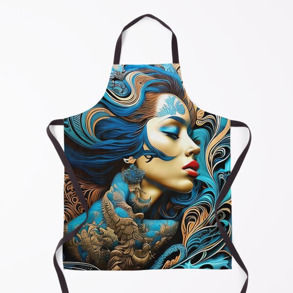 Item preview, Electric Blue Floral Paint Woman designed and sold by CanvasCult.