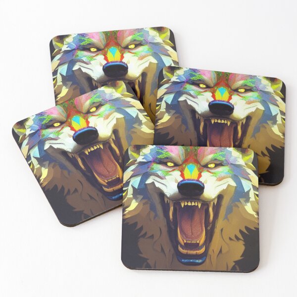 Item preview, colorful mystical wolf designed and sold by kispixart.