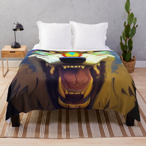 Item preview, colorful mystical wolf designed and sold by kispixart.