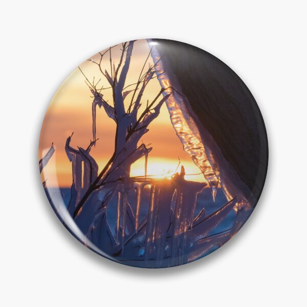 Item preview, Lakefront Sunrise with Sapphire Blue Icicles designed and sold by Georgia Mizuleva.