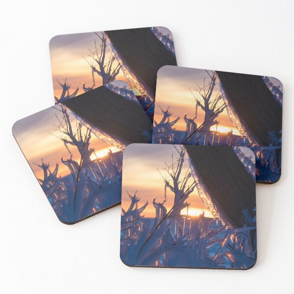 Item preview, Lakefront Sunrise with Sapphire Blue Icicles designed and sold by Georgia Mizuleva.