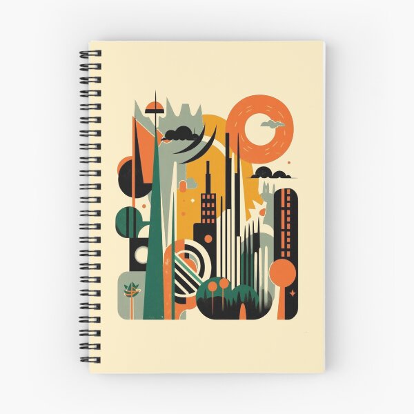 Item preview, Imaginary city in a mid century modern style designed and sold by brytfanna.