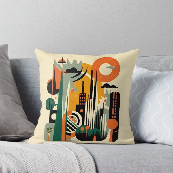 Item preview, Imaginary city in a mid century modern style designed and sold by brytfanna.