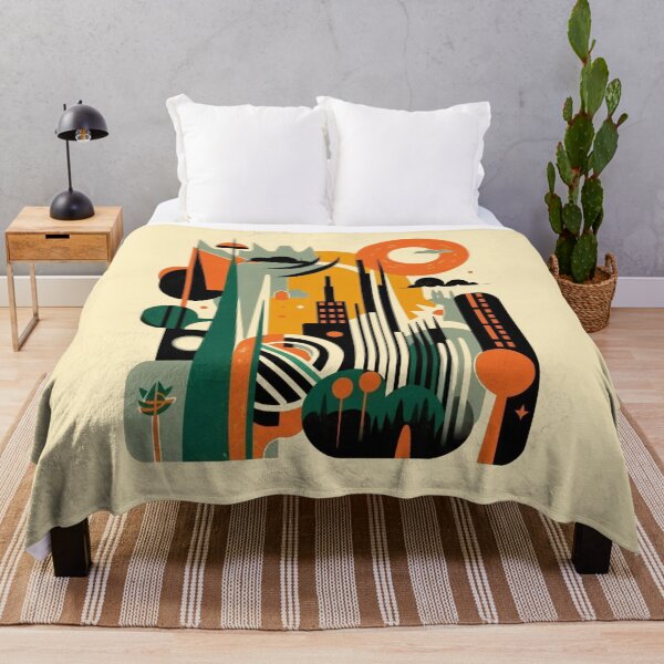 Item preview, Imaginary city in a mid century modern style designed and sold by brytfanna.