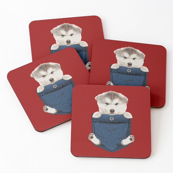 Item preview, Pocket wolf puppy cute fluffy baby wolf sitting in pocket designed and sold by alenaz.