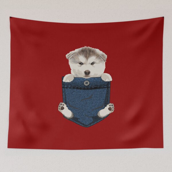Item preview, Pocket wolf puppy cute fluffy baby wolf sitting in pocket designed and sold by alenaz.