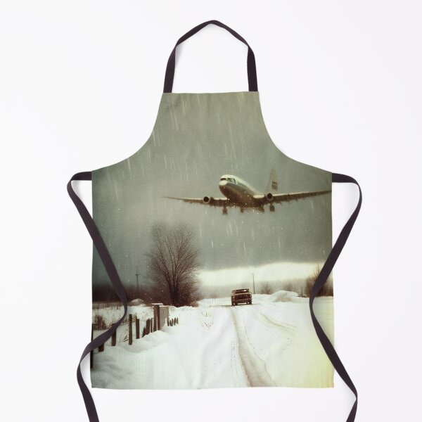 Item preview, Vintage Jet Airplane Landing in Snowfall, AI Generated designed and sold by AirbornePrints.