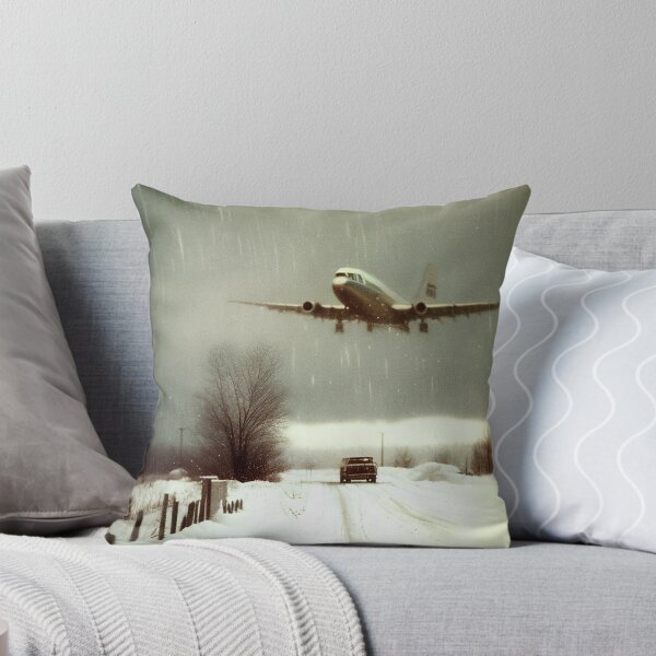 Item preview, Vintage Jet Airplane Landing in Snowfall, AI Generated designed and sold by AirbornePrints.