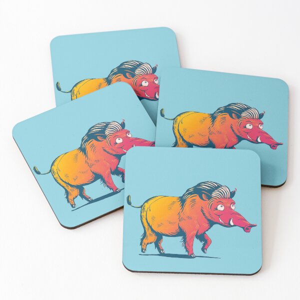 Item preview, Happy wild boar colored designed and sold by nadine-colin.