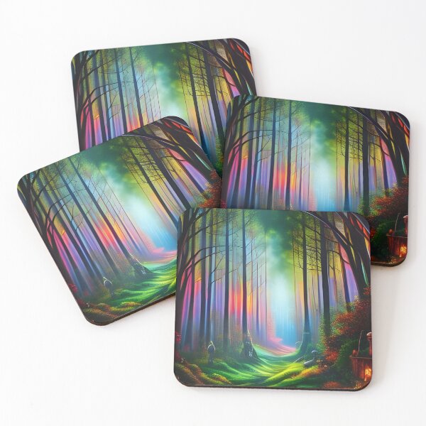 Item preview, Dreamy Rainbow Colored Forest Trail - Digital AI Art designed and sold by stine1.
