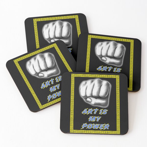 Item preview, 'Art is My Power' Raised Fist Design - Artist Inspirational Quotes designed and sold by Ridiculam Toga.