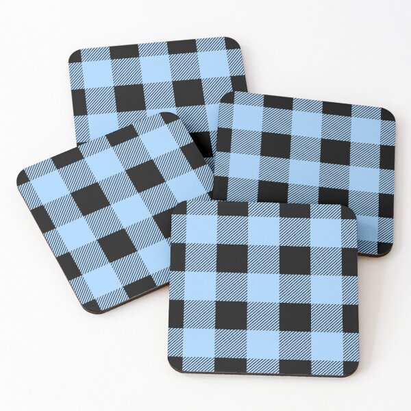 Item preview, Pastel Blue and Black Buffalo Plaid Pattern designed and sold by starrylite.