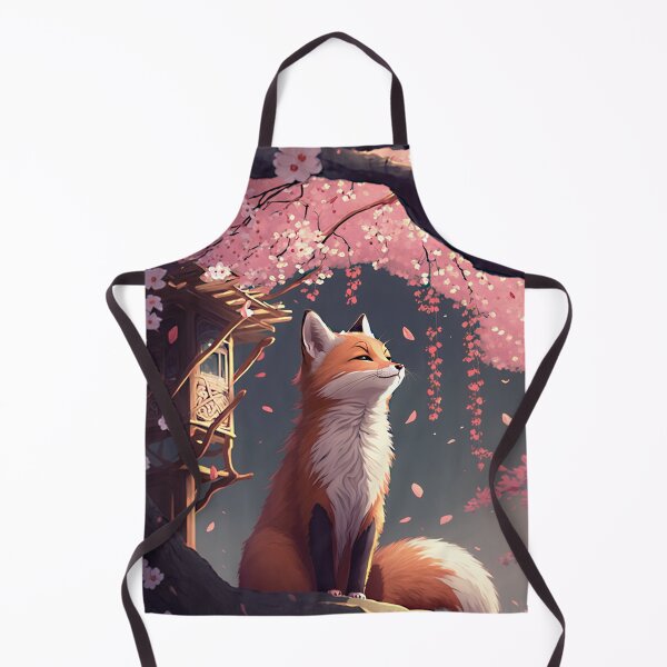 Item preview, Fox and the Sakura blooming, anime style designed and sold by EmeraldeaArt.