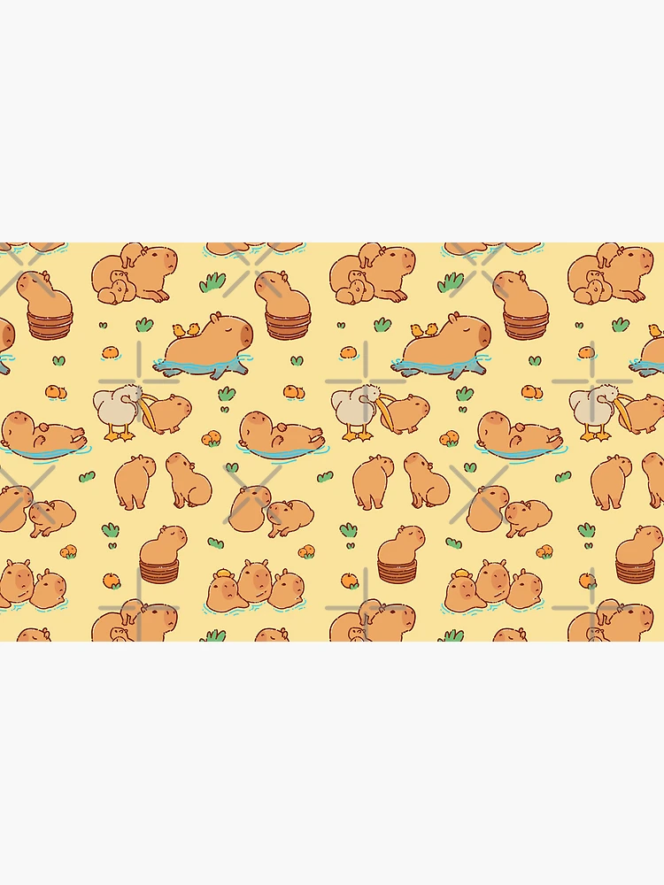 Set of stickers, badge with cute cartoon capybaras. Yellow background.  Vector illustration. 20248901 Vector Art at Vecteezy