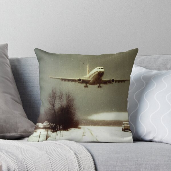 Item preview, Vintage Jet Airplane Landing in Snowfall, AI Generated designed and sold by AirbornePrints.