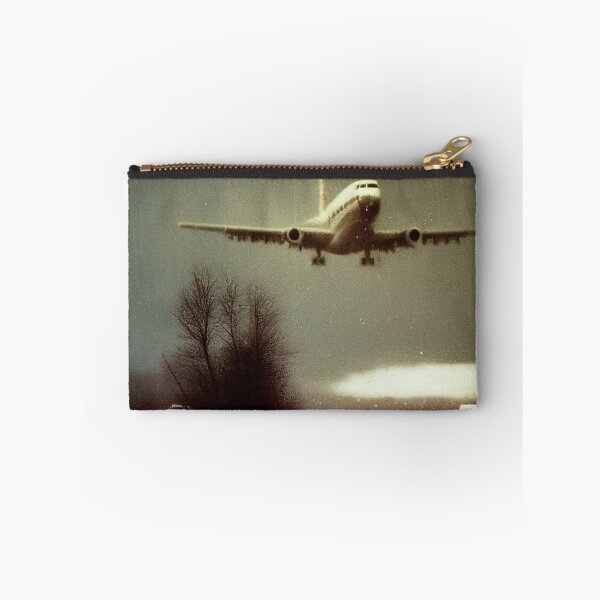Item preview, Vintage Jet Airplane Landing in Snowfall, AI Generated designed and sold by AirbornePrints.
