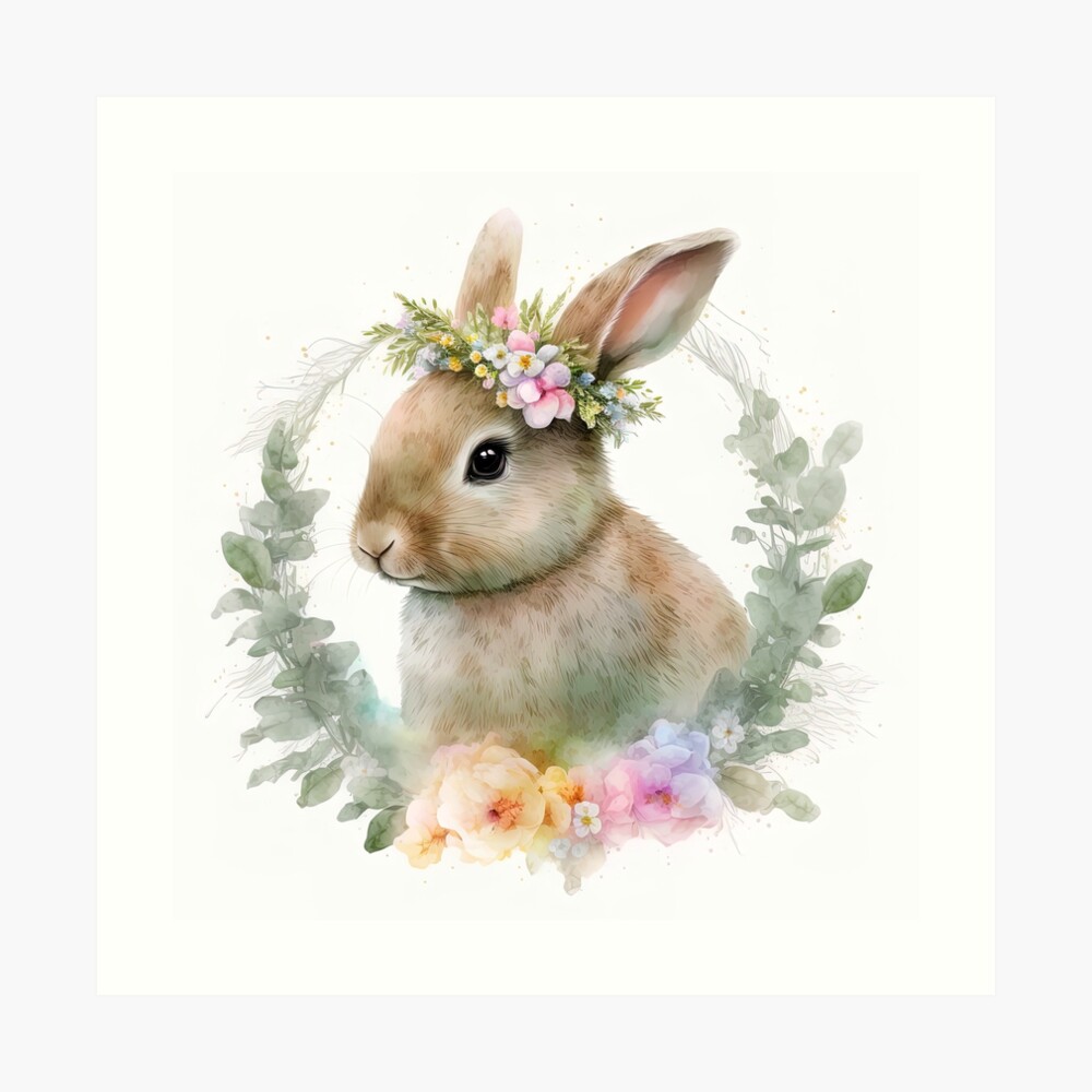 Watercolor Bunny Rabbit Greeting Card for Sale by Juliascutecornr